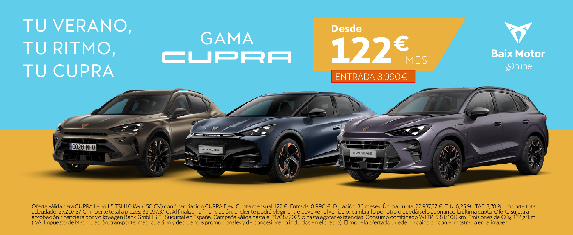Durante el verano tu nuevo CUPRA desde 122€/mes*